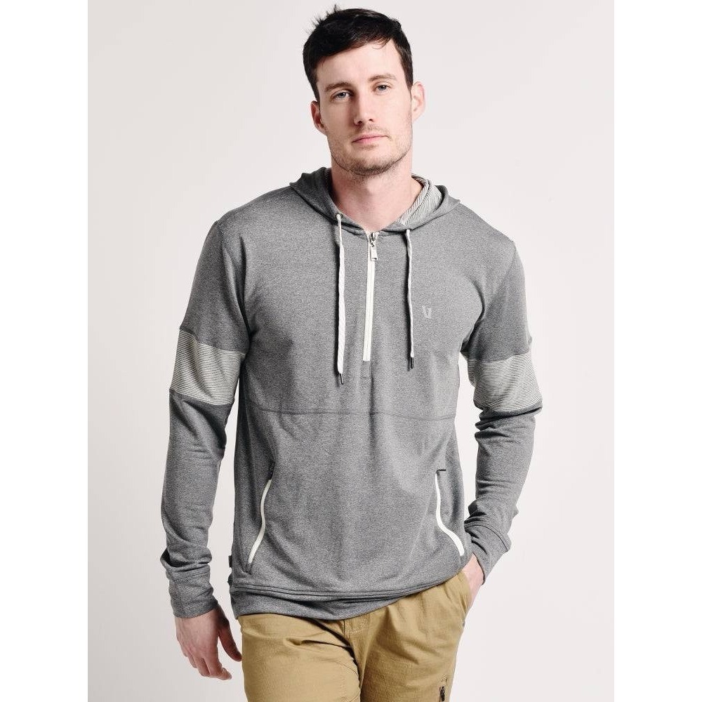 Vuori Zion Half Zip Pullover Gray Hoodie Lightweight Excellent Cond Size: L